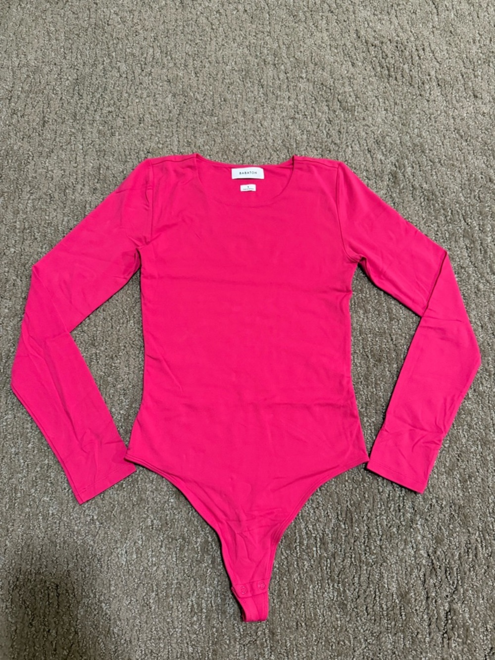 Aritzia Babaton Hot Pink Long Sleeve Bodysuit